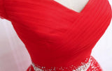 solvbao Beautiful Red Party Dress, Red Tulle Prom Dress , Lovely Formal Gowns