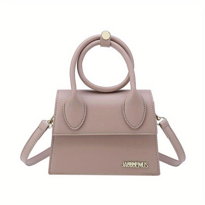 solvbao Trendy Niche Design Crossbody Bag, Solid Color Handbag, All-Match Faux Leather Bag For Work & Dating