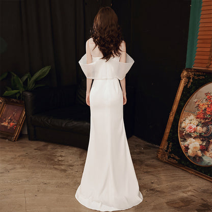 Evening Dress for Women  New Style Temperament Queen Banquet White Birthday Dress Fishtail Long Ladies' Evening Dress Dress