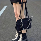 Y2K Punk Style Shoulder Bag, Trendy Motorcycle Underarm Bag, Trendy Handbag & Purse For Girls