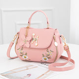 solvbao Floral Pattern Zipper Handbag, Trendy Flap Shoulder Bag, Stylish Small Faux Leather Purse