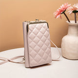 1pcs Quilted Cellphone Bag, Mini Crossbody Phone Purse, Women's Fashion Shoulder Bag & Card Wallet Pouch