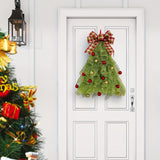 21-inch Merry Christmas Tree Garland, Classic Red and Green Ball Front Door Durable Plastic, Easy to Install, Perfect Christmas Eve Santa Hat Hanging Welcome Sign Home Decoration Indoor and Outdoor Holiday and Seasonal Decoration