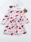 Adorable Snowman Graphic Long Sleeve Dress for Toddler Girls - Soft, Casual, and Cute Winter Outfit for Autumn and Spring - Perfect for Little Princesses and Holiday Parties