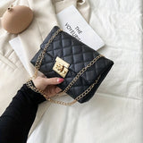 1pc Square Buckle Crossbody Bag Women Bag, Fashion Single  Shoulder Bag, Argyle Quilted Messenger Bag, Trendy PU Leather Bag