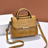 solvbao Classic Crocodile Embossed Crossbody Bag, Elegant Square Flap Shoulder Bag, Women's Versatile Handbag & Purse