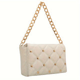 solvbao Fashion Quilted Underarm Bag, Trendy Flap Shoulder Bag, Women's Casual Handbag & Purse