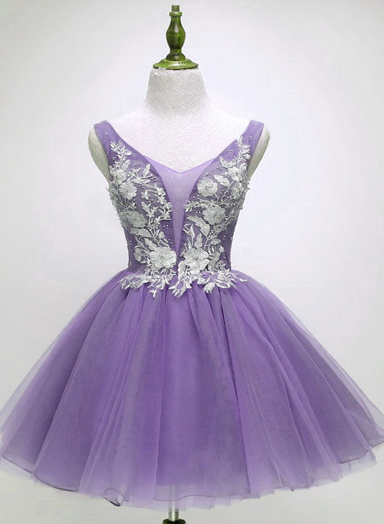 Solvbao Beautiful Light Purple Tulle Short Party Dresses , Formal Dresses