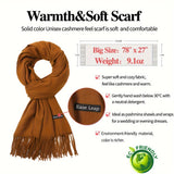 Brown Pashmina Scarfs for Women Silky Shawls and Wraps for Evening Dresses Soft Large Scarves Wedding Warm Stylish Solid Color