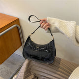 solvbao Crocodile Pattern Shoulder Bag, Fashion Mini Underarm Bag, Women's Zipper Handbag & Purse