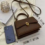 solvbao  Trendy Minimalist Brown Mini Shoulder Bag, All-Match Flap Crossbody Bag & Wallet For Women