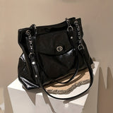 Trendy Retro Shoulder Bag, Turn-Lock Chain Bag, All-Match Minimalist Bag For Women