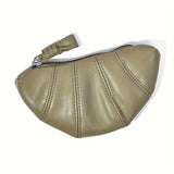 Trendy Croissant Zero Wallet, Waterproof Solid Color Coin Purse, Perfect Coin Bag For Daily Use