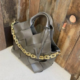 Evening Bags Weave Tote Bucket Bags Fashion High-quality Designer Handbag Travel Shoulder Messenger Phone Purses Crossbody Female Wallet 22