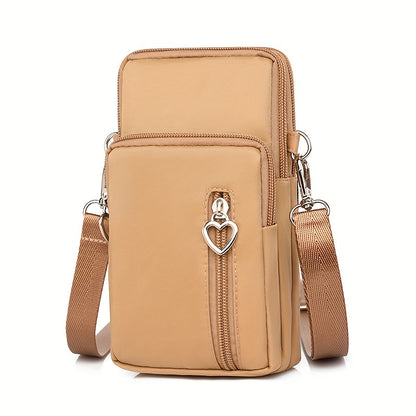 solvbao  Mini Crossbody Phone Bag, Sports Arm & Running Wrist Bag, Stylish Shoulder Coin Purse With Heart Zipper