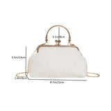 solvbao Fluffy Mini Crossbody Shoulder Bag, Kiss-Lock Shoulder Bag, Elegant Bag For Your Evening Party & Daily Use