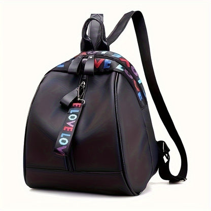 Trendy Colorful Letter Backpack, Nylon Material Zipper Knapsack, Perfect Daypack For Casual Travel And Daily Use