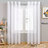 1 Panel Elegant White Tulle Curtain Ring for Home Decor - Perfect for Windows, Sliding Doors, and Festivals with Privacy Function