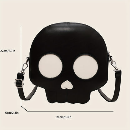 solvbao  Gothic Skull Novelty Crossbody Bag, Dark Shoulder Bag, Women's Fashion Handbag & Purse For Halloween