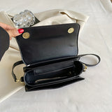 Trendy Letter Square Crossbody Bag, PU Leather Flap Shoulder Bag, Perfect Sling Bag For Daily Use