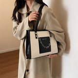 Vintage Large Capacity Tote Bag, Retro Shoulder Bag, Women's Fashion Handbag & Purse For Commute