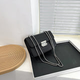 Vintage Crocodile Pattern Crossbody Bag, Trendy Shoulder Bag, Classic Flap Square Purse For Women