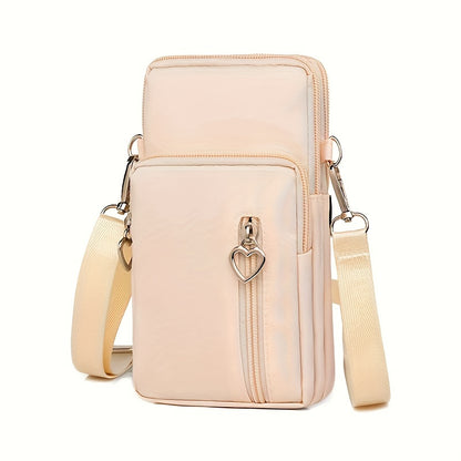 solvbao  Mini Crossbody Phone Bag, Sports Arm & Running Wrist Bag, Stylish Shoulder Coin Purse With Heart Zipper