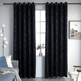 1pc Silvery Wave Line Pattern Blackout Curtain - Blocks Out Light, Enhances Room Ambiance, Suitable for Living Room, Bedroom, Kitchen, Bathroom, and Home Decor