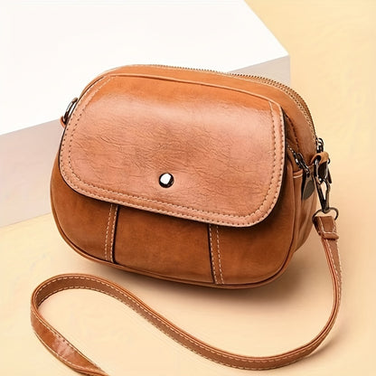 Vintage Crossbody Bag For Women, Multi Pockets Shoulder Purse, Small Square Bag For Phone, Key, Coin