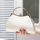 solvbao Satin Ruched Evening Purse For Women, Luxury Top Ring Clutch Bag, Elegant Handbag For Wedding Party Prom Banquet