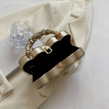 solvbao Crown Shaped Handbag For Women, Studded Rhinestone Crossbody Bag, Creative Chain Box Purse