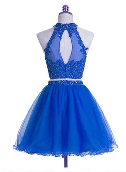 solvbao Royal Blue Two Piece Party Dress, High Quality Party Dress, Homecoming Dresses