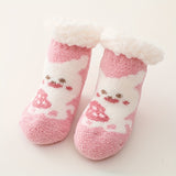 Baby Boy's Cute Winter Baby Cartoon Christmas Socks Thickened Warm Newborn Floor Socks Non-slip Children's Socks 0-2 Years