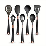 5pcs/13pcs, Silicone Cooking Utensils Set - 446°F Heat Resistant Silicone Kitchen Cooking Tools Gift With Rose Gold-Plated Handles And Holder, BPA FREE Gadgets For Non-Stick Cookware Spatula Set, Kitchen Utensils, Kitchen Supplies