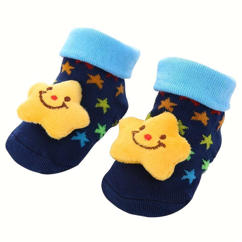 1 Pair Soccer Autumn And Winter Style Cartoon Non-slip Floor Baby Boys Socks