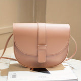 solvbao Simple PU Leather Saddle Bag, Shell Shaped Crossbody Bag Mobile Phone Bag For Girls