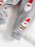 Baby Boys Christmas Fashion Autumn Winter Flannel Suit Children's Warm New Sweatshirt + Pants Two-piece Set Outdoor Wear