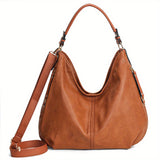 Vintage Large Capacity Tote Bag, Retro PU Leather Shoulder Bag, Women's Casual Handbag & Purse