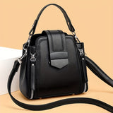 Trendy Buckle Decor Bucket Bag, Women's PU Leather Crossbody Purse, Simple Shoulder Bag & Handbag, Perfect For Everyday Use