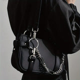 Y2K Punk Style Shoulder Bag, Trendy Motorcycle Underarm Bag, Trendy Handbag & Purse For Girls