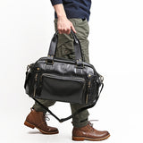 1pc Men's Soft Leather Briefcase For Laptop Tote Bag Business Shoulder Messenger Handbag Leisure Large Travel Bag Black