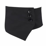 Trendy Wide Elastic Girdle Triple Button Black Corset Waistband Waspie Wide Waist Belts Elegant Dress Coat Belt For Women