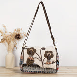 Vintage Ethnic Style Crossbody Bag, Retro Bohemian Shoulder Bag, Women's Floral Embroidered Handbag & Purse