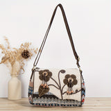 Vintage Ethnic Style Crossbody Bag, Retro Bohemian Shoulder Bag, Women's Floral Embroidered Handbag & Purse