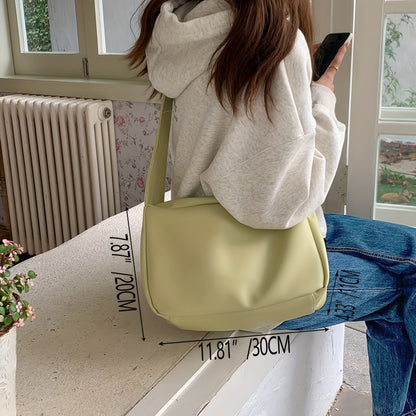 Women's Minimalist Shoulder Bag, Solid Color Zipper Underarm Bag, Solid Color Bag