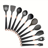 5pcs/13pcs, Silicone Cooking Utensils Set - 446°F Heat Resistant Silicone Kitchen Cooking Tools Gift With Rose Gold-Plated Handles And Holder, BPA FREE Gadgets For Non-Stick Cookware Spatula Set, Kitchen Utensils, Kitchen Supplies