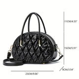 Trendy Pleated Plaid Tote Bag, Simple Solid Color Shoulder Bag, Perfect Crossbody Bag For Daily Use