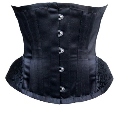 Women's Waist Trainer Steel Boned Heavy Duty Underbust Black Corset