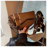 solvbao  Vintage Crossbody Saddle Bag, Retro Flap Shoulder Bag, Women's Fashion Handbag & Purse