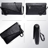 Stylish Square Crossbody Bag, Women's Crocodile Pattern Clutch Purse, Luxury Wristlet Phone Wallet